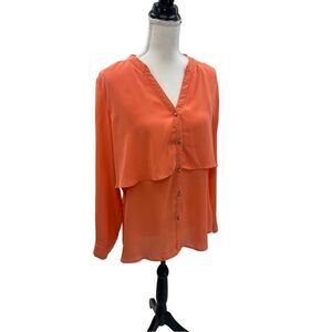 Valerie  Stevens orange blouse size L
